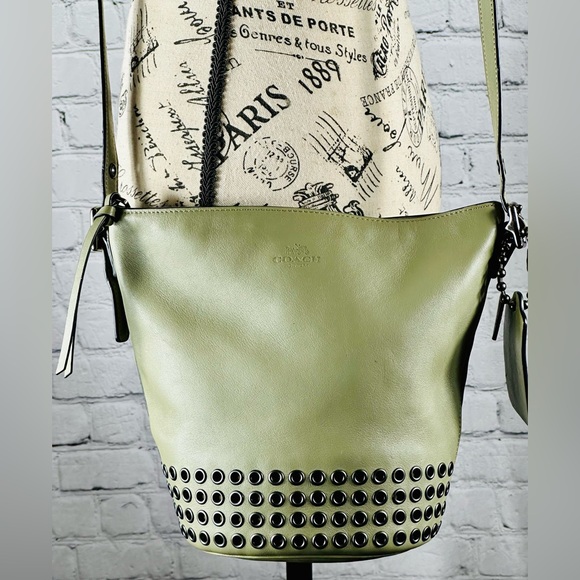 Coach Bleeker Grommets Mini Duffel In Olive Green - Picture 5 of 11